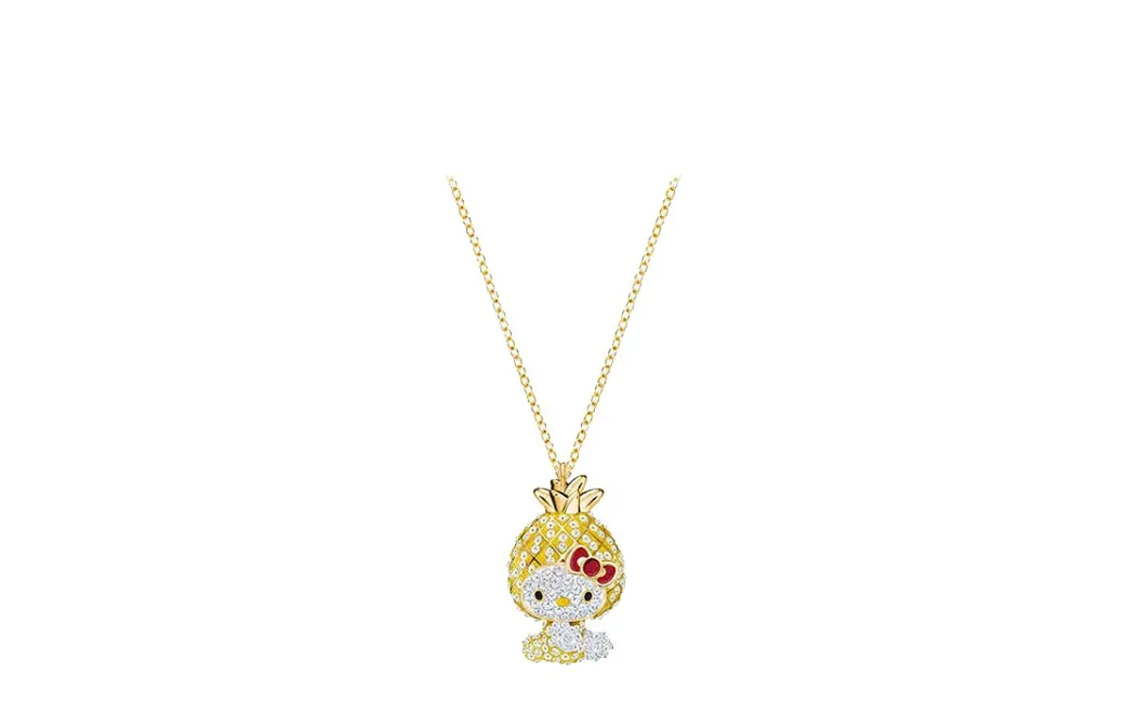 (Women) Swarovski Hello Kitty Pineapple Gold-Plated Brass Necklace for Women. 5368972