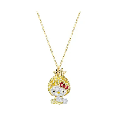 (Women) Swarovski Hello Kitty Pineapple Gold-Plated Brass Necklace for Women. 5368972