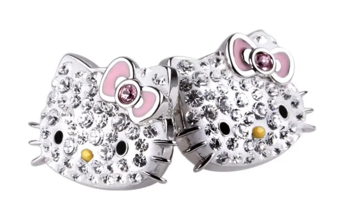 (Women) Swarovski Hello Kitty Pink Bow Crystal Cat Ear Stud Earrings for Women. 1175745 圖 3