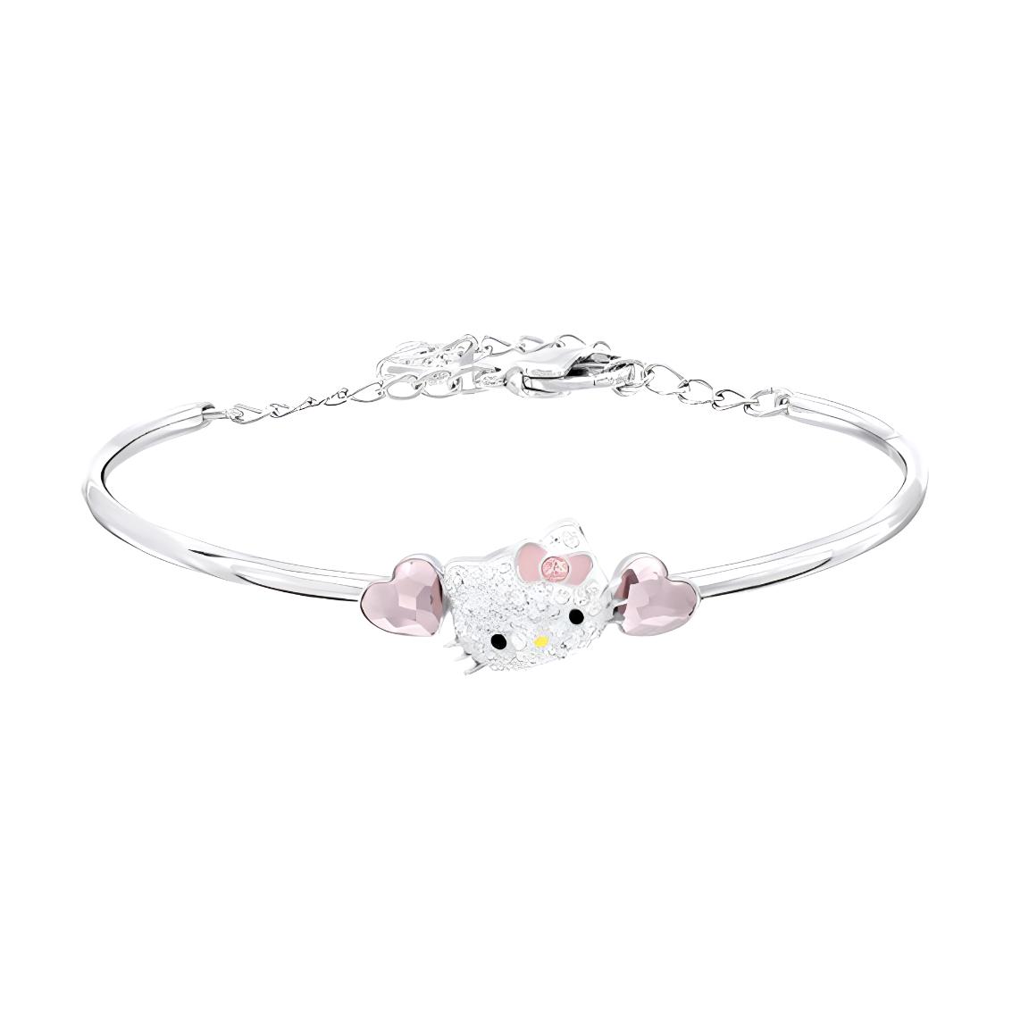 (Women) Swarovski Hello Kitty Pink Heart Crystal Bracelet for Women. 5113658