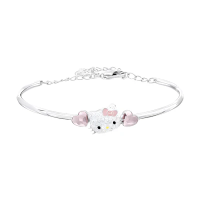(Women) Swarovski Hello Kitty Pink Heart Crystal Bracelet for Women. 5113658