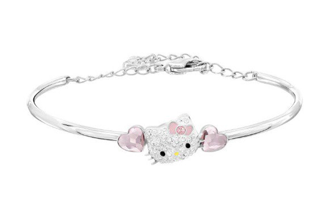 Order (W) 스와로브스키 헬로키티 핑크 하트 크리스탈 팔찌 여성용. 5113658