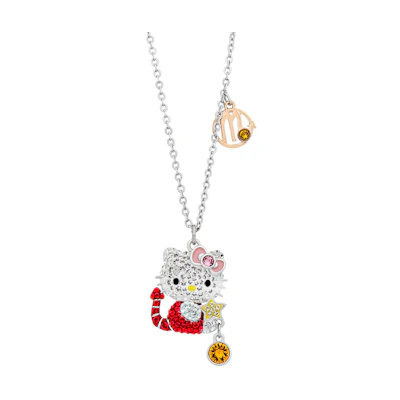 (Women) Swarovski Hello Kitty Scorpio 18K Rose Gold Necklace for Women Silver. 5215031