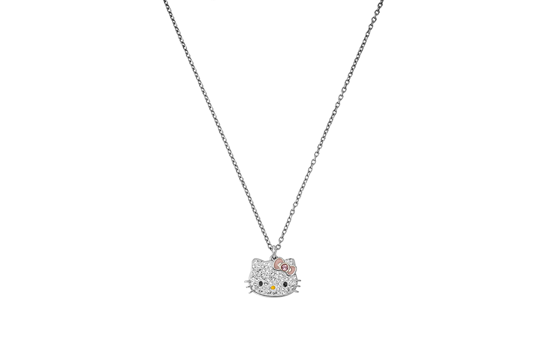 (Women) Swarovski Hello Kitty Silver Crystal Necklace for Women - Creative Design 5013195
