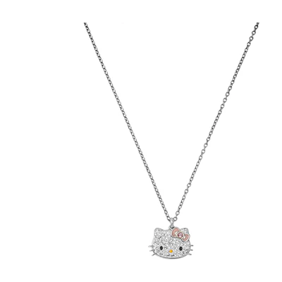 (Women) Swarovski Hello Kitty Silver Crystal Necklace for Women - Creative Design 5013195