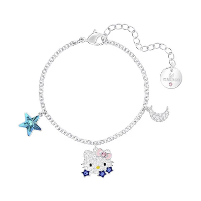 (Women) Swarovski Hello Kitty Star Moon Bracelet Platinum-Plated Jewelry 5297535