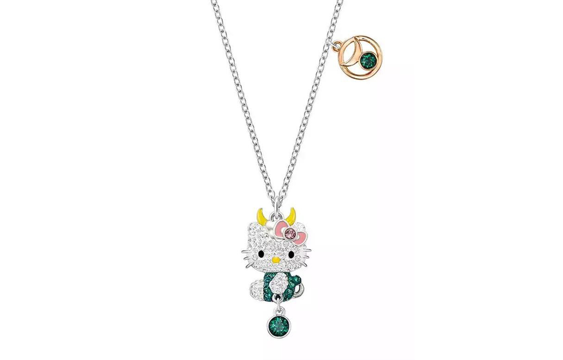 (Women) Swarovski Hello Kitty Taurus Zodiac Crystal Necklace for Women - Multicolor 5192749