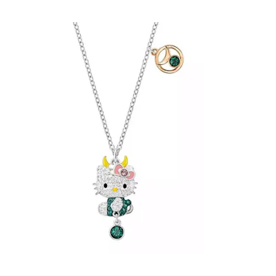 (Women) Swarovski Hello Kitty Taurus Zodiac Crystal Necklace for Women - Multicolor 5192749