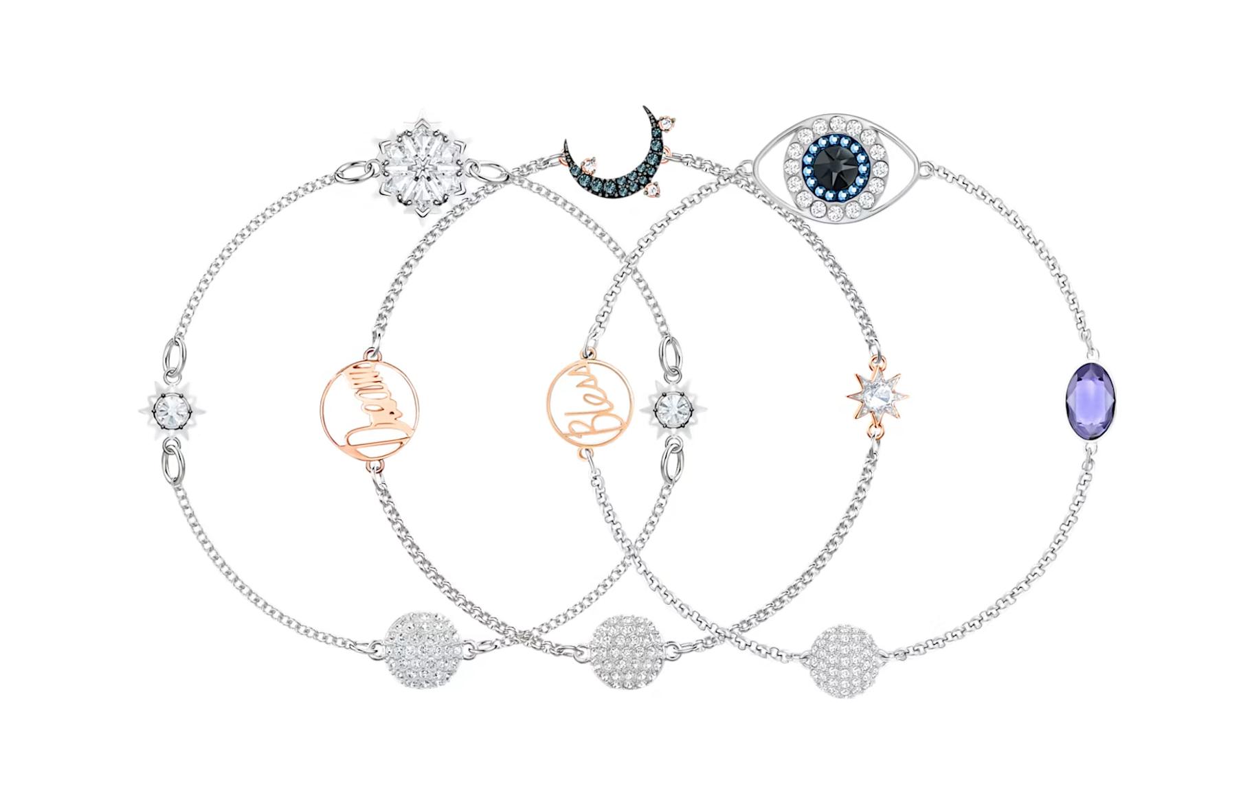 (Women) Swarovski Holiday Edition Remix Bracelet Set with Charms & Gift Box - Silver. 5459609+5458089