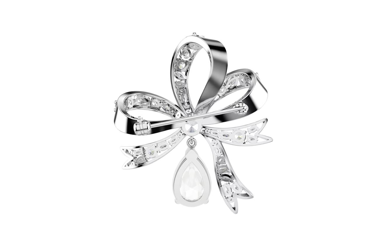 Purchase (W) 施華洛世奇Hyperbola銀色蝴蝶結鋯石胸針女士款 5680678