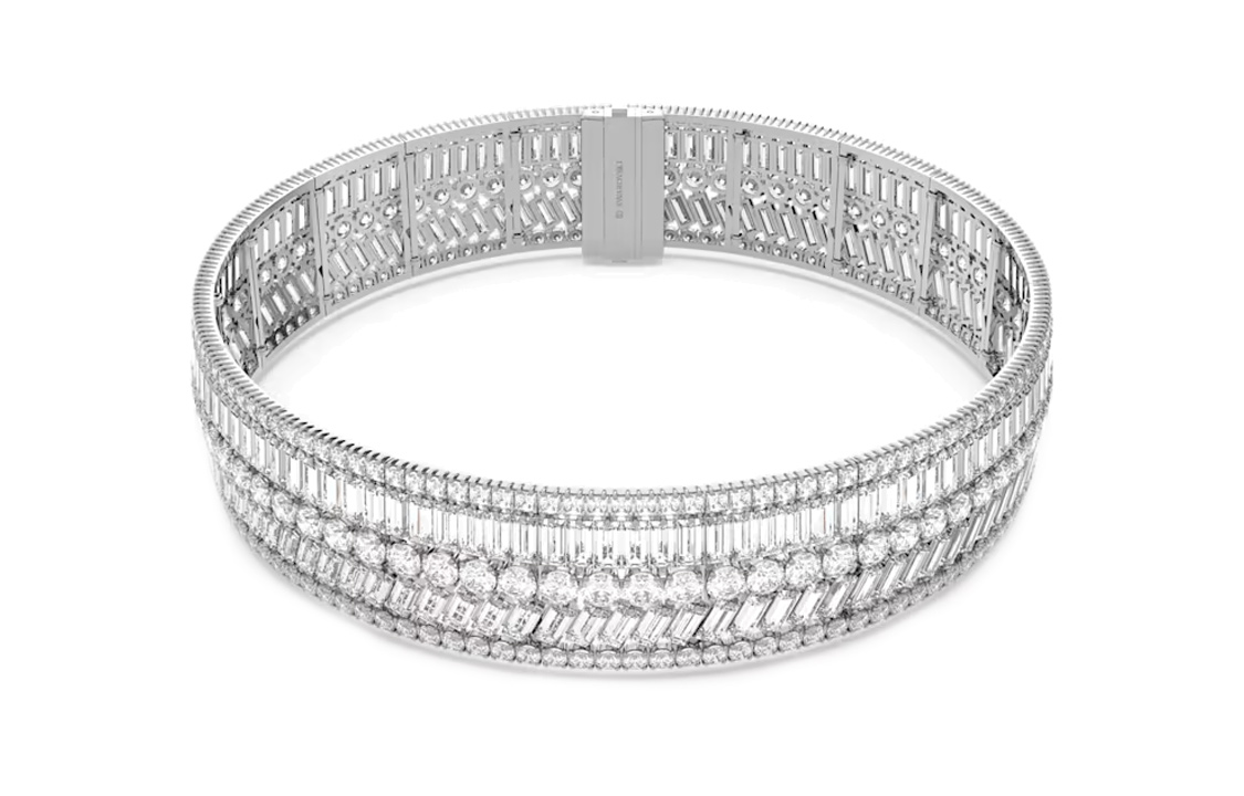 (Women) Swarovski Hyperbola Choker Necklace  Silver 5635347