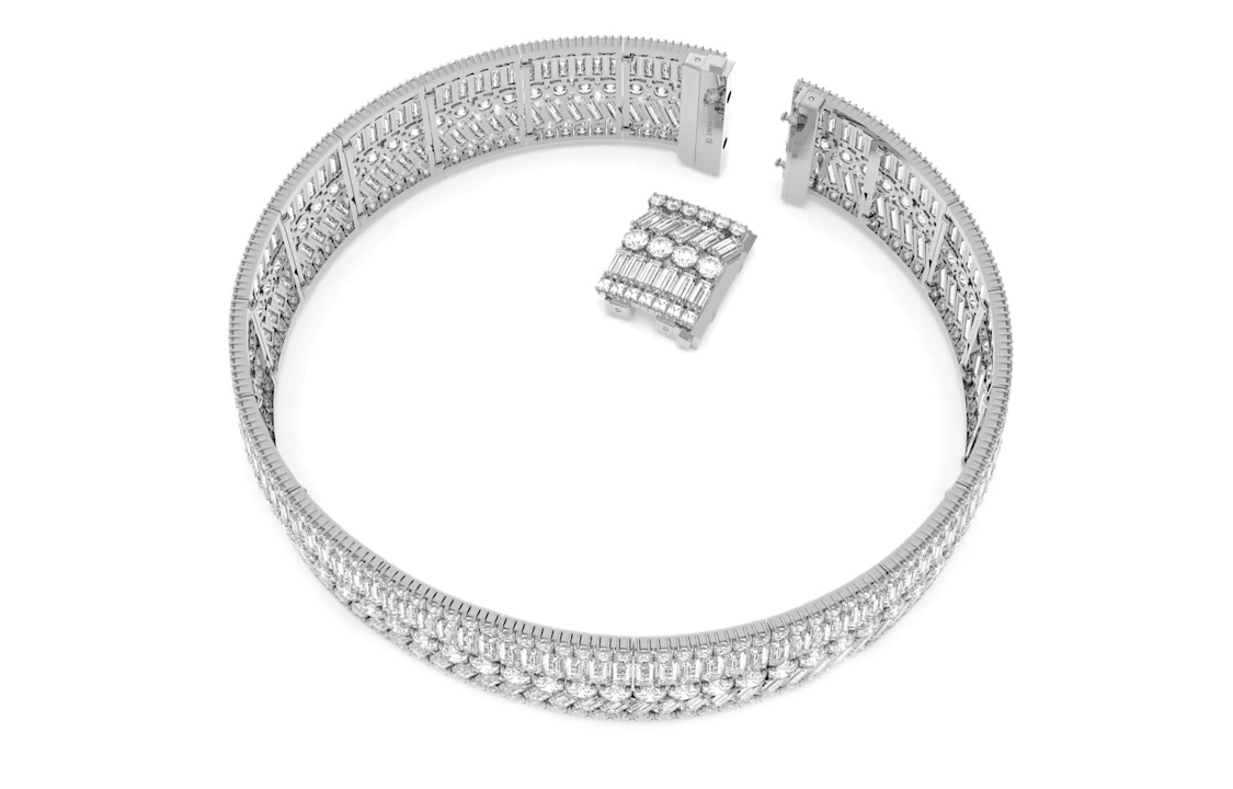 (Women) Swarovski Hyperbola Choker Necklace  Silver 5635347 圖 4