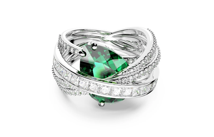 (Women) Swarovski Hyperbola Cocktail Ring for Women - Silver. 5666956