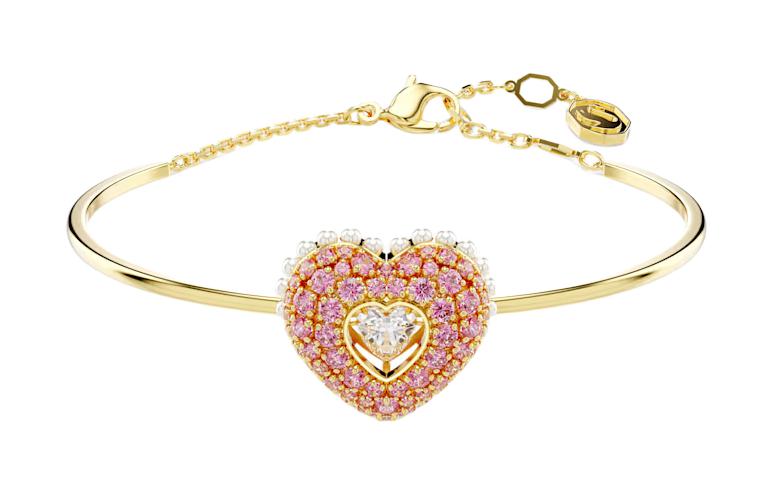 (Women) Swarovski Hyperbola Gold-Tone Heart Cubic Zirconia Crystal Pearl Bangle for Women. 5687258 圖 2
