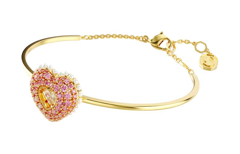 (Women) Swarovski Hyperbola Gold-Tone Heart Cubic Zirconia Crystal Pearl Bangle for Women. 5687258 圖 3