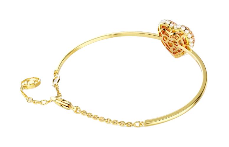 (Women) Swarovski Hyperbola Gold-Tone Heart Cubic Zirconia Crystal Pearl Bangle for Women. 5687258 圖 4
