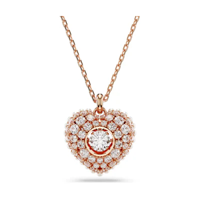 (Women) Swarovski Hyperbola Heart Pendant Necklace Rose Gold-Plated for Women. 5680402