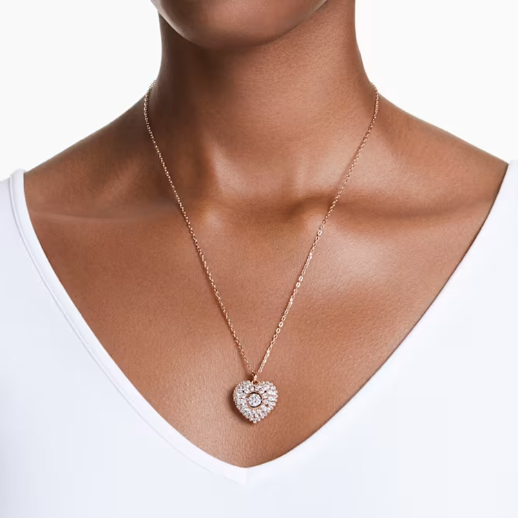 (Women) Swarovski Hyperbola Heart Pendant Necklace Rose Gold-Plated for Women. 5680402 圖 5