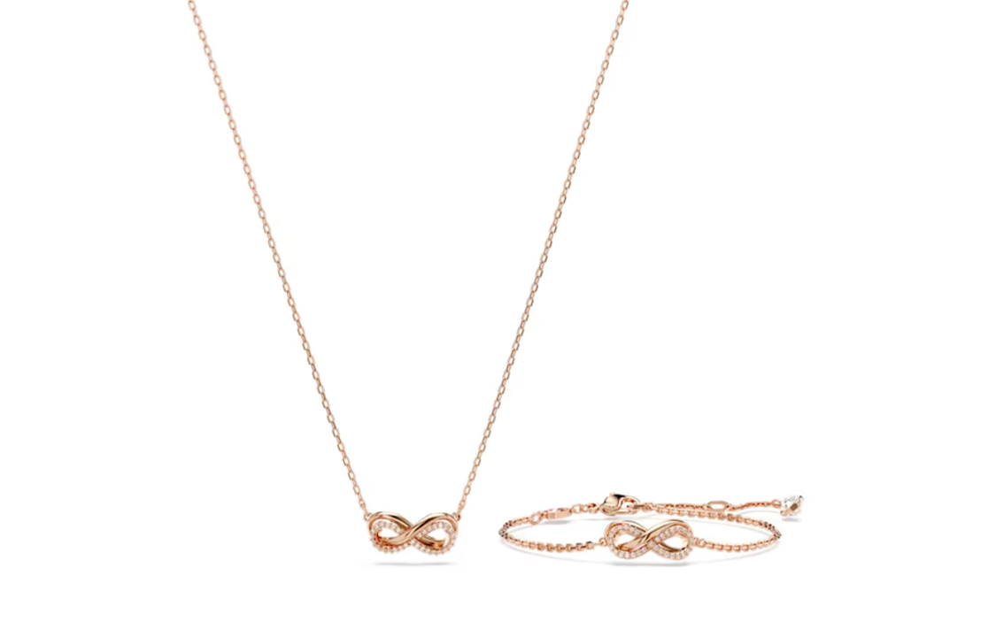 (Women) Swarovski Hyperbola Pendant Necklace Rose Gold with Cubic Zirconia for Women. 5682483