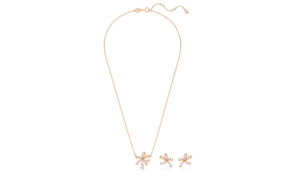 (Women) Swarovski Hyperbola Rose Gold-Tone Bow Necklace for Women. 5661680 圖 2