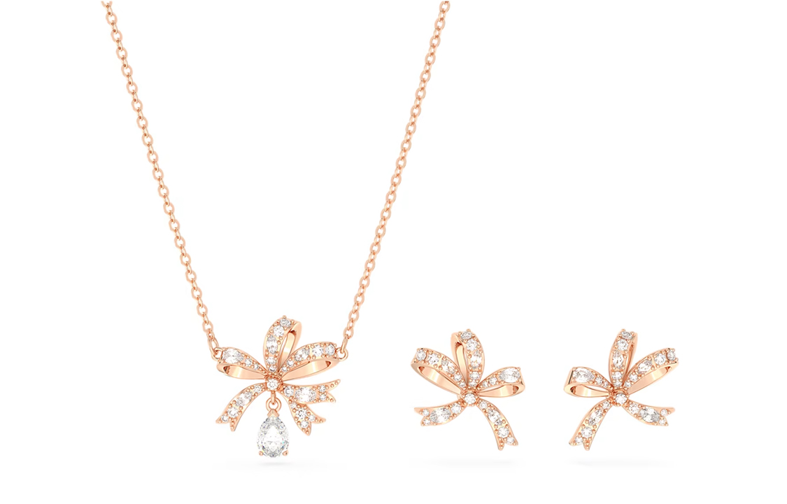 (Women) Swarovski Hyperbola Rose Gold-Tone Bow Necklace for Women. 5661680 圖 4