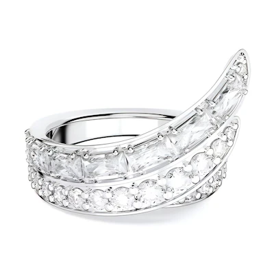 (Women) Swarovski Hyperbola Silver Rhodium-Plated Cocktail Ring for Women. 5665341