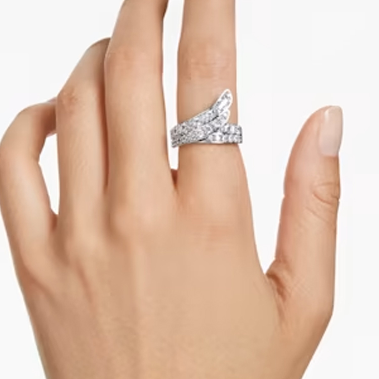 Details for (W) Anillo de cóctel para mujer Swarovski Hyperbola plateado con rodio. 5665341