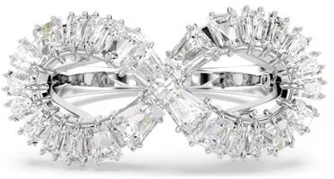 Order (Women) Swarovski Hyperbola Spiral Design Cubic Zirconia Rhodium-Plated Silver Ring Women. 5679698