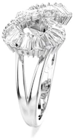 Shop (Women) Swarovski Hyperbola Spiral Design Cubic Zirconia Rhodium-Plated Silver Ring Women. 5679698