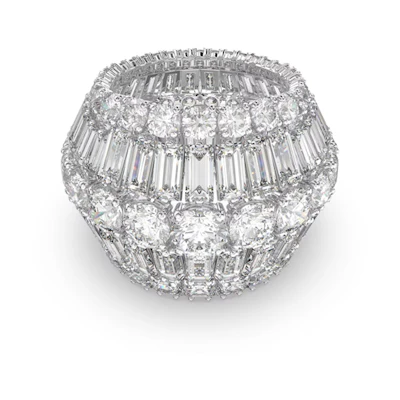 (Women) Swarovski Hyperbola White Zirconia Rhodium-Plated Trendy Ring 5598341