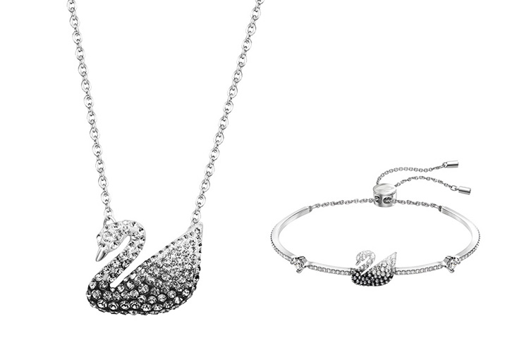 (Women) Swarovski Iconic Swan Black White Gradient Necklace & Bracelet Set for Women. ES2021071306 圖 2