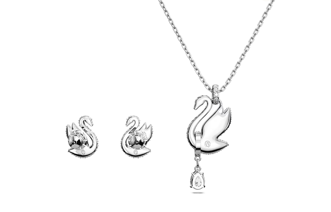 (Women) Swarovski Iconic Swan Crystal Necklace for Women - Blue. 5660597 圖 4
