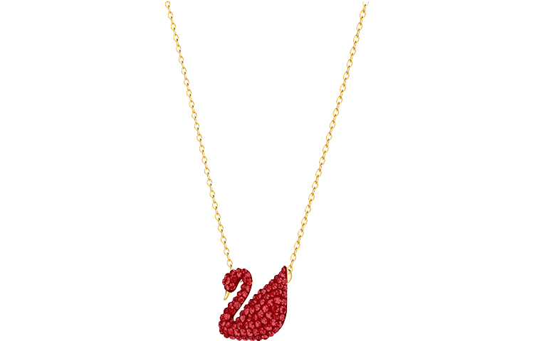 (Women) Swarovski Iconic Swan Gold-Tone Necklace & Bracelet Set - Red  Jewelry 5468352 圖 3
