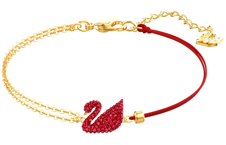 (Women) Swarovski Iconic Swan Gold-Tone Necklace & Bracelet Set - Red  Jewelry 5468352 圖 4