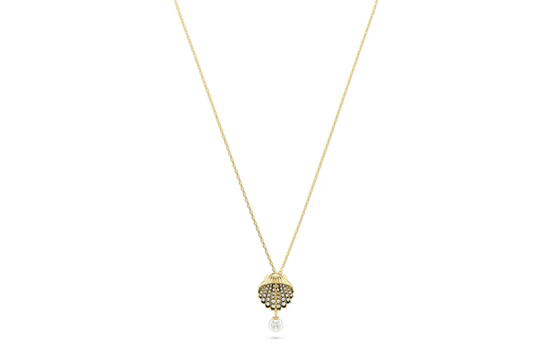 (Women) Swarovski Idyllia Gold-Toned Crystal Pearl Seashell Necklace for Women. 5683968 圖 2