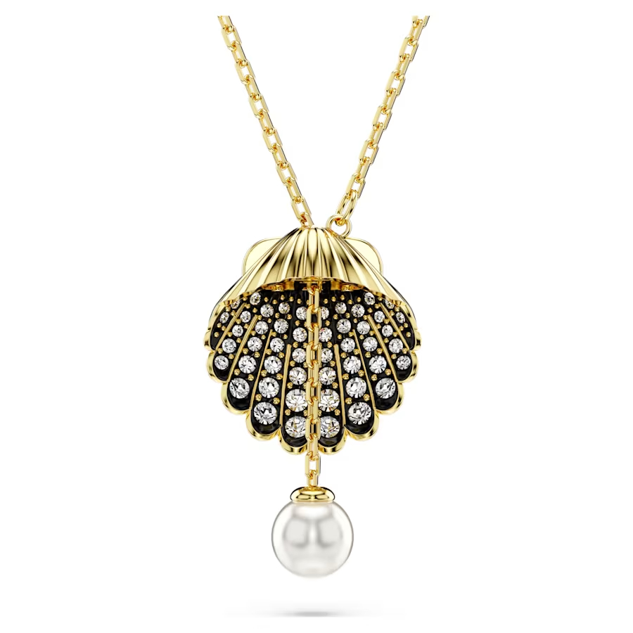 (Women) Swarovski Idyllia Gold-Toned Crystal Pearl Seashell Necklace for Women. 5683968 圖 4