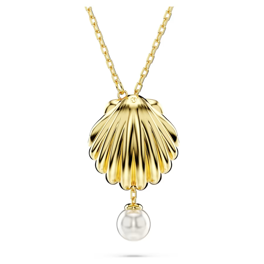 (Women) Swarovski Idyllia Gold-Toned Crystal Pearl Seashell Necklace for Women. 5683968 圖 5