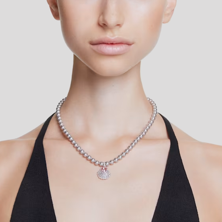 (Women) Swarovski Idyllia Pearl Shell Pendant Necklace Rhodium-Plated Silver for Women. 5680297 圖 5