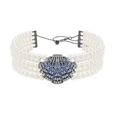 (Women) Swarovski Idyllia White Necklace with Five-Row Imitation Pearls for Women. 5688233