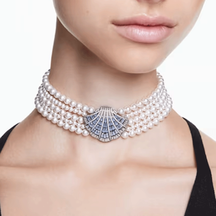 (Women) Swarovski Idyllia White Necklace with Five-Row Imitation Pearls for Women. 5688233 圖 5