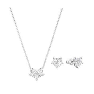 (Women) Swarovski Lady Snowflake Rhodium-Plated Necklace Set for Women. 5411120