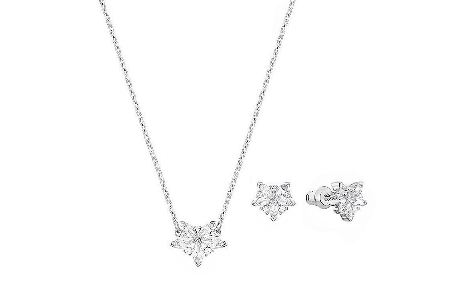 (Women) Swarovski Lady Snowflake Rhodium-Plated Necklace Set for Women. 5411120 圖 2