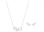 Order (W) 施華洛世奇Lifelong Bow白色鍍銠蝴蝶結項鍊及耳環套組-女性專屬 5470594