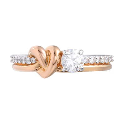 (Women) Swarovski Lifelong Heart Alloy Ring - White 5512626+5535406+5535403