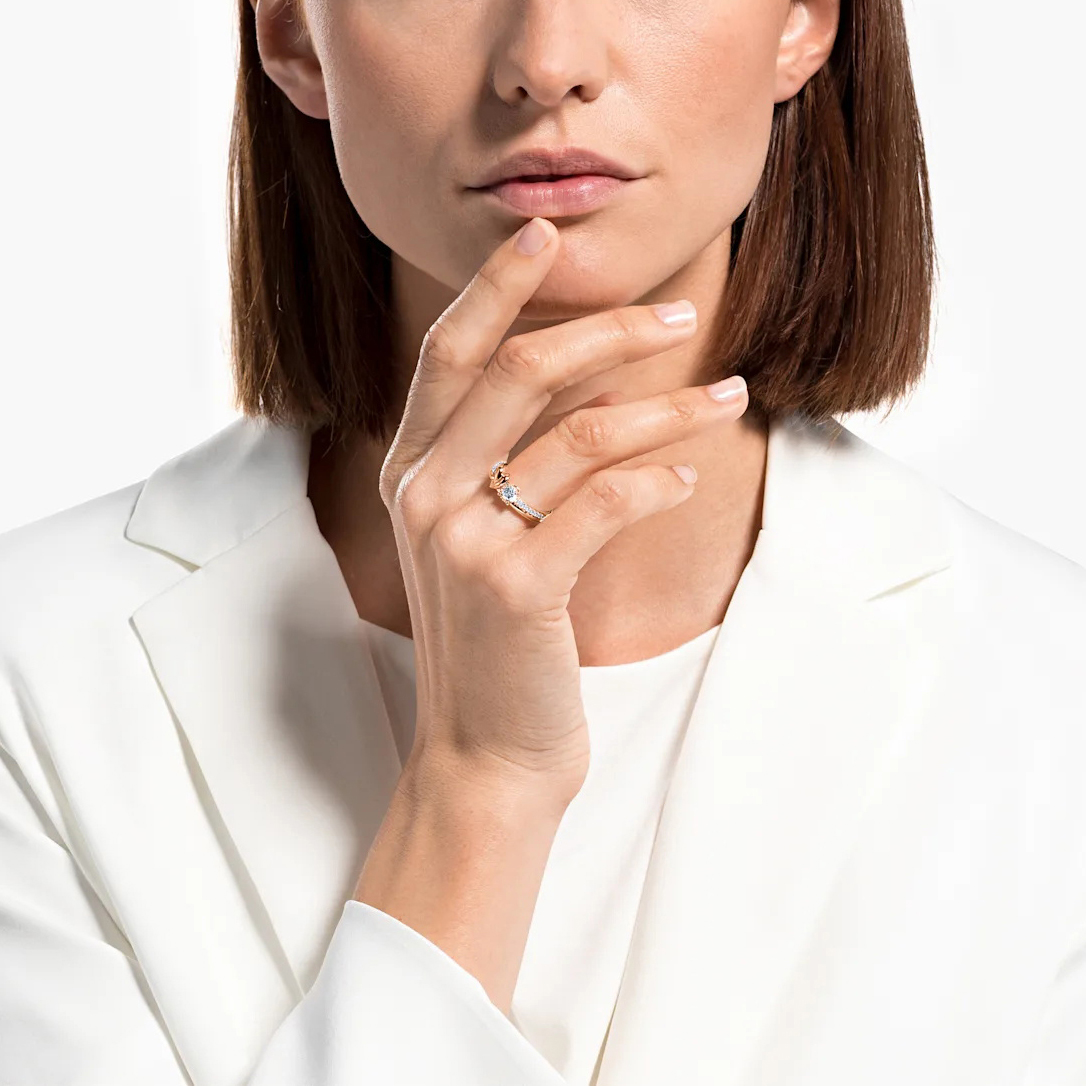 Purchase (W) 스와로브스키 라이플롱 하트 화이트 합금 반지 5512626+5535406+5535403