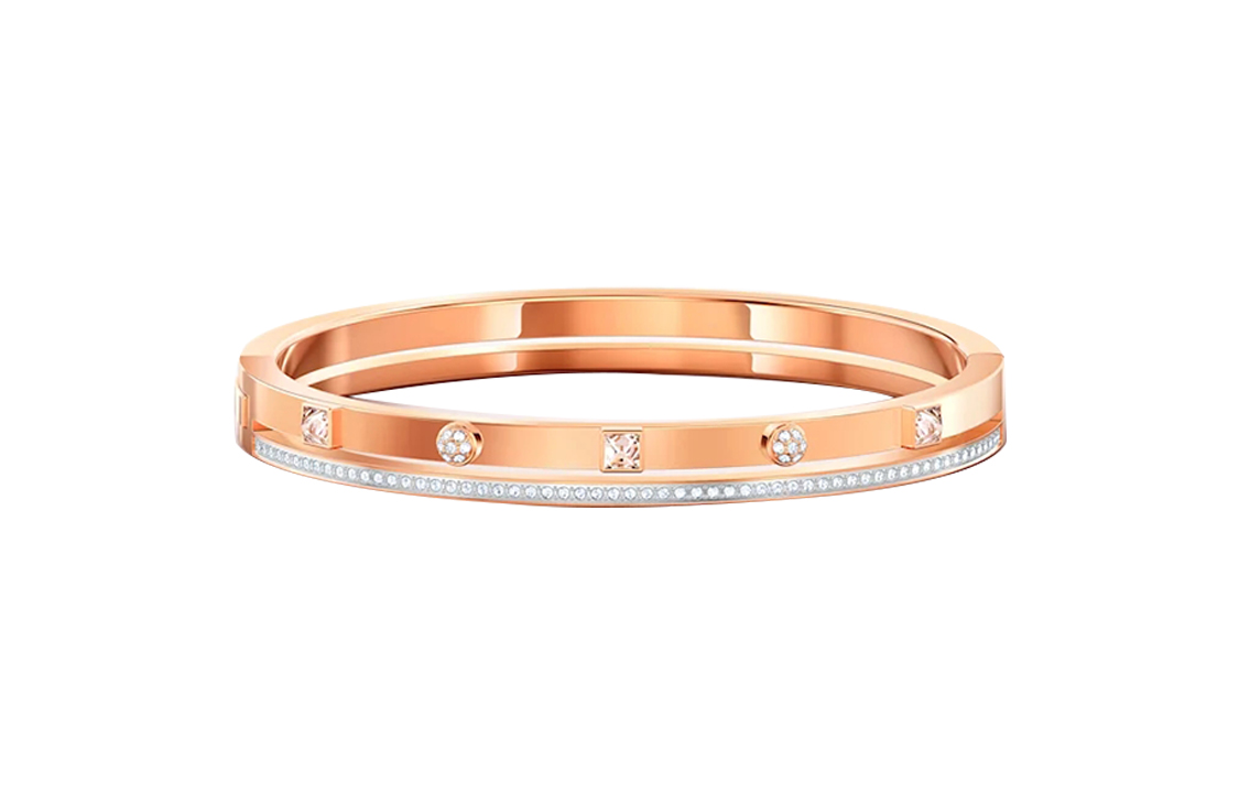 (Women) Swarovski Linear Crystal Bracelet for Women - Rose Gold. 5572914+5555746