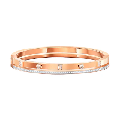 (Women) Swarovski Linear Crystal Bracelet for Women - Rose Gold. 5572914+5555746