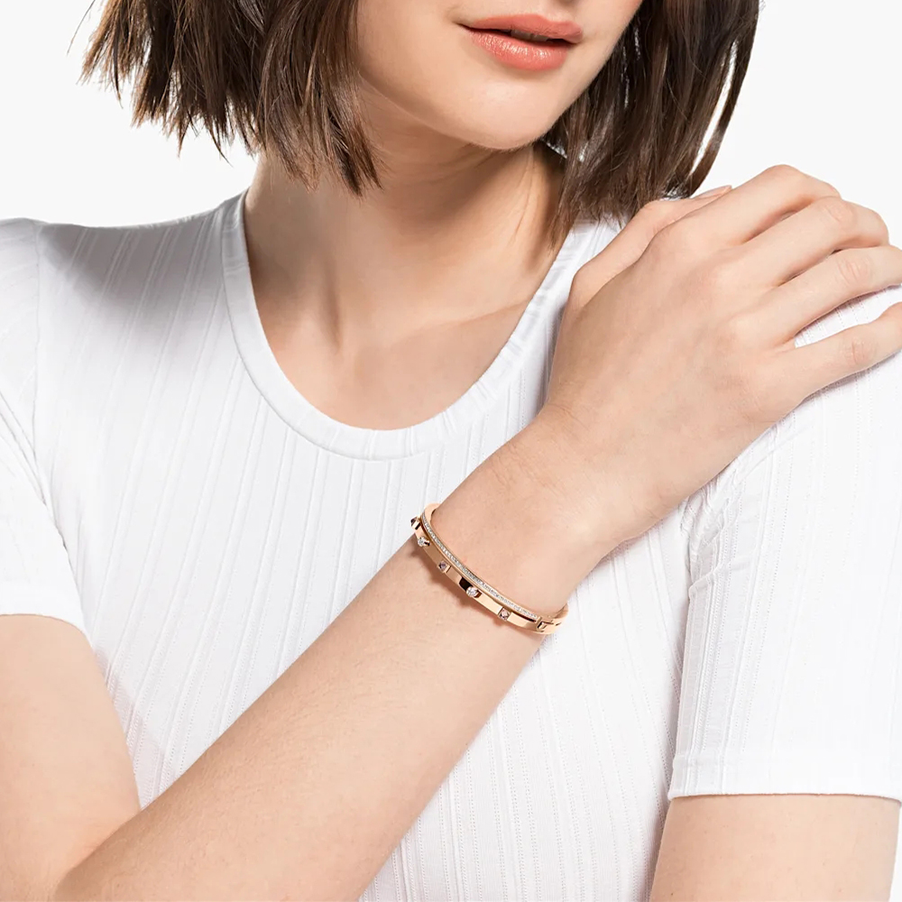 Purchase (W) 스와로브스키 리니어 크리스탈 여성 팔찌 - 로즈 골드. 5572914+5555746