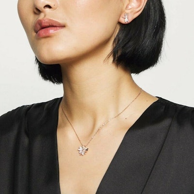 (W) 施華洛世奇愛之花園粉色花朵蜻蜓項鍊耳環套裝 5518141 Sizing (W) 施華洛世奇愛之花園粉色花朵蜻蜓項鍊耳環套裝 5518141