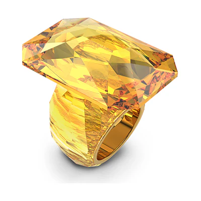 (Women) Swarovski Lucent Yellow Crystal Ring Elegant Design. 5607357